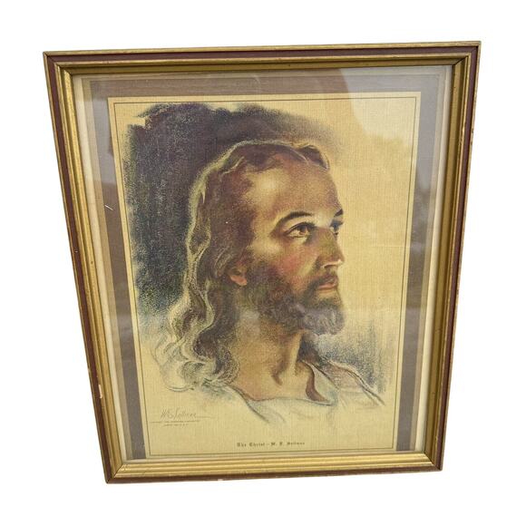 Other - Vintage 1935 Gold Framed The Christ Warner Sallman Litho? Print 11x13 - LN
